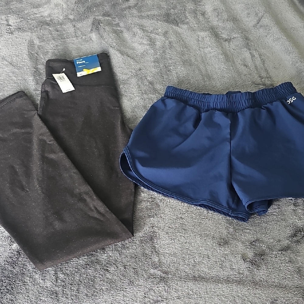 DSG Black Leggings and Navy Blue Athletic Shorts